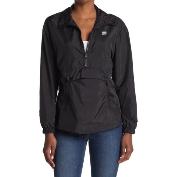Hurley Jackets & Blazers - 𝅺HURLEY Black Packable Popover Windbreaker Jacket Size Small NWT